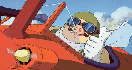 Piloten förvandlas till en röd gris – Porco rosso – i denna Hayao Miyazaki-film från 1992.