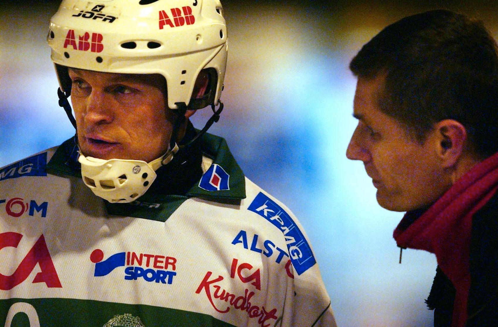 Fosshaug och VSK-tränaren Magnus Berglund 2003.