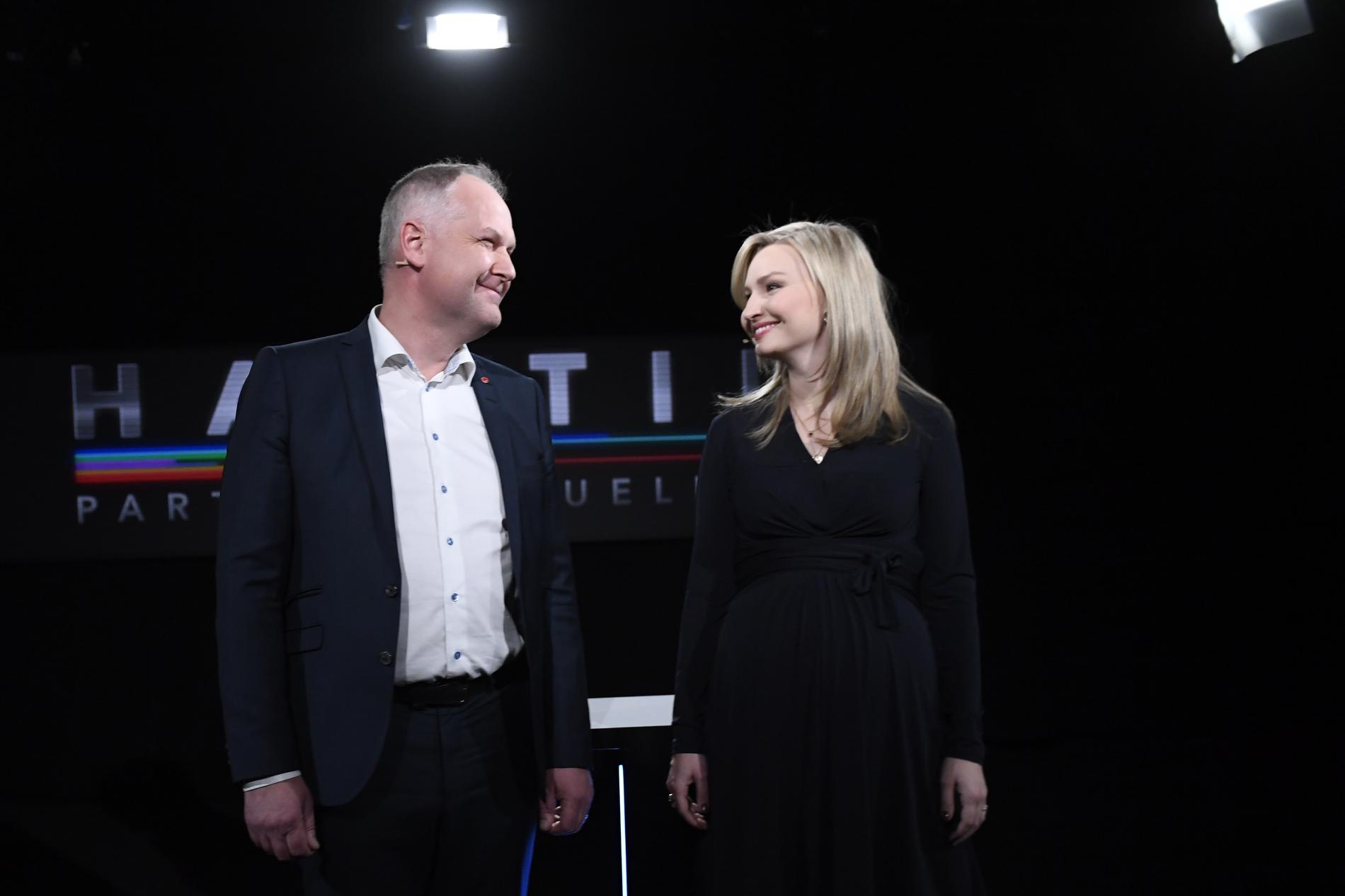 Vänsterpartiets partiledare Jonas Sjöstedt och Kristdemokraternas partiledare Ebba Busch Thor. KD och V är de riksdagspartier som stärks mest i DN/Ipsos senaste mätning. Arkivbild.