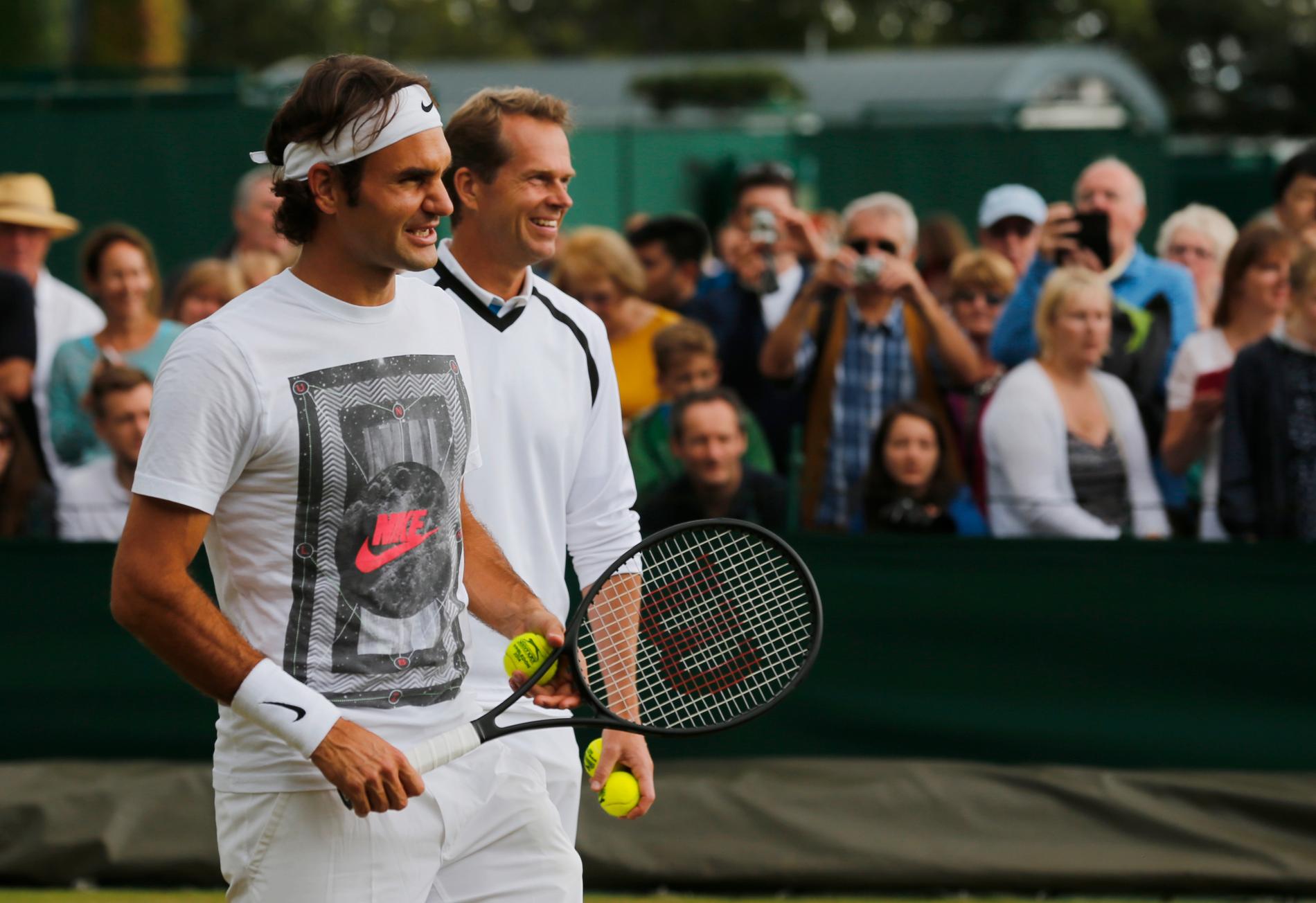 Roger Federer tillsammans med Stefan Edberg 2014.