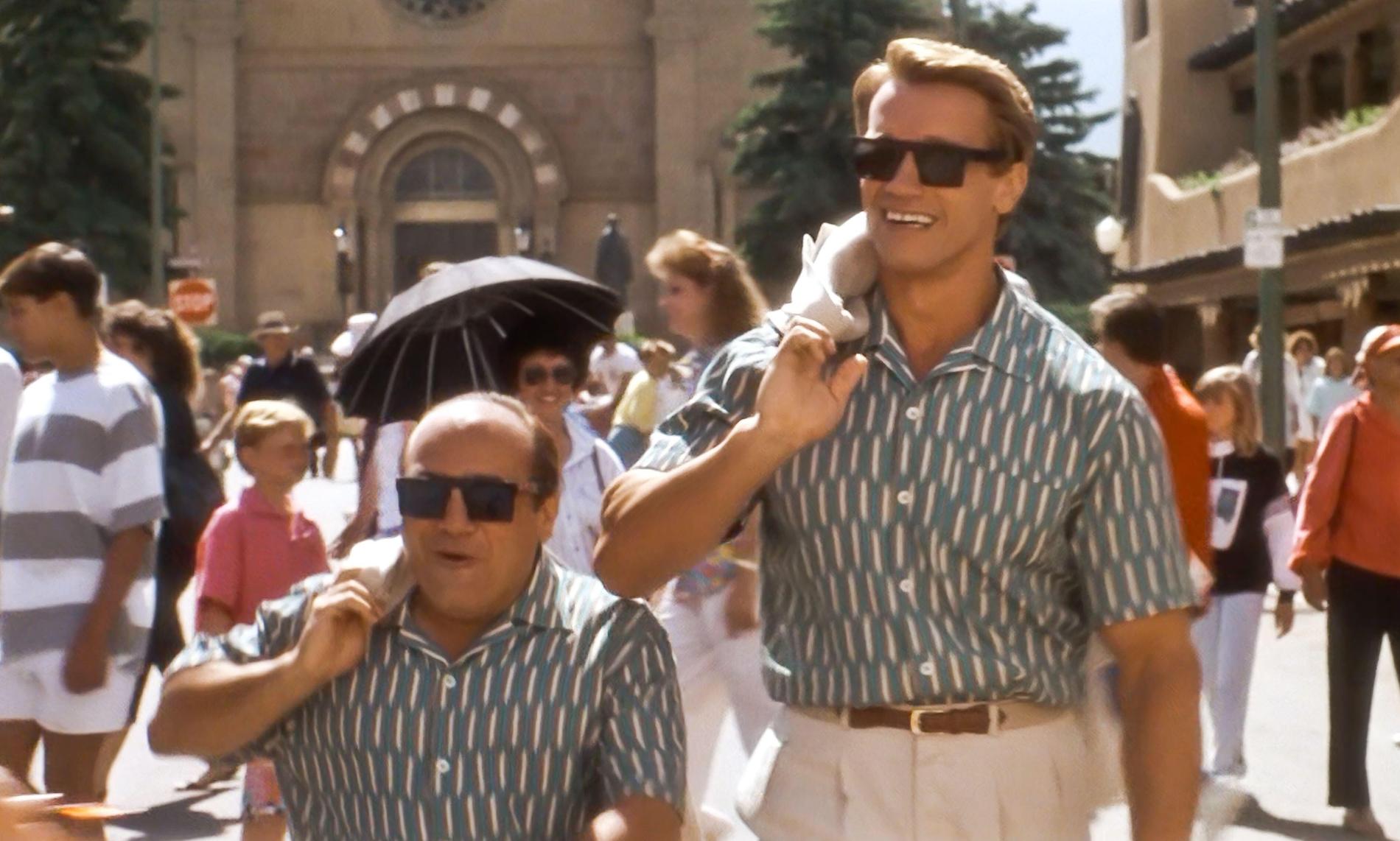 Danny DeVito och Arnold Schwarzenegger i ”Twins”.