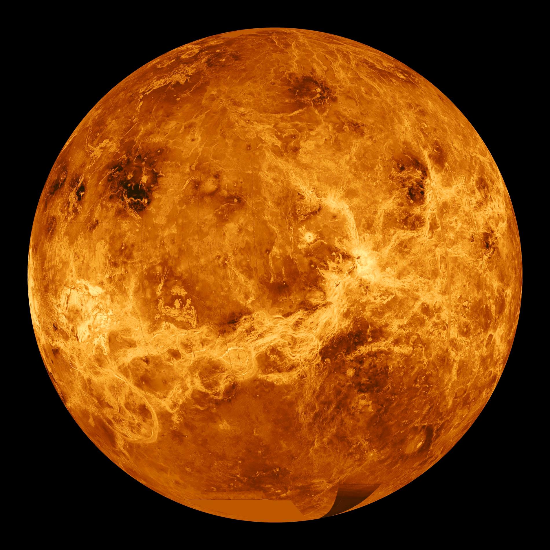 Den obeboeliga planeten Venus.