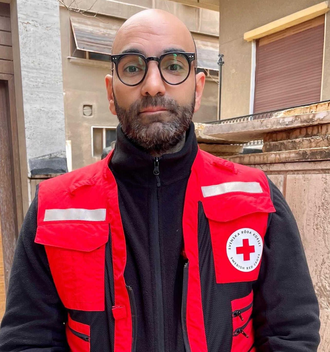 Gabriel Karlsson på Röda Korset i Syrien.