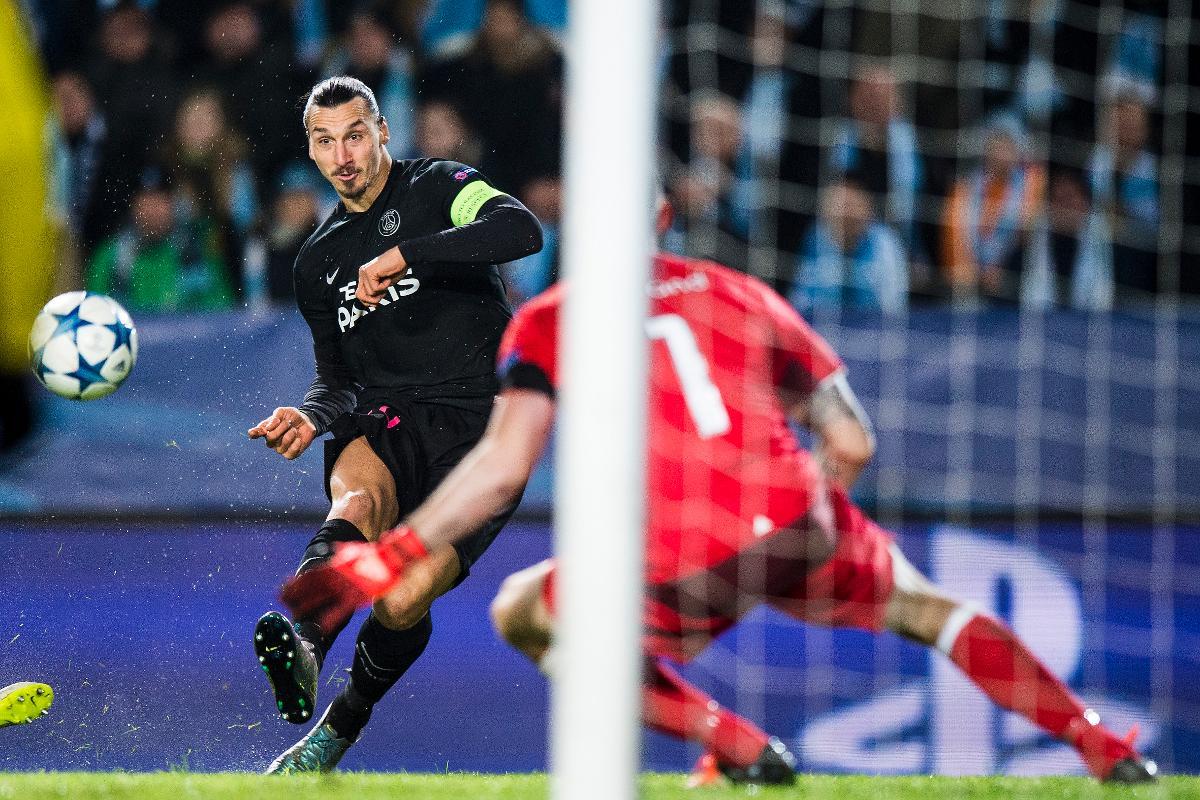 MÅLSKYTT I MALMÖ  Zlatan Ibrahimovic kom hem och segrade. Själv satte han PSG:s 3–0 i inledningen av den andra halvleken. Foto