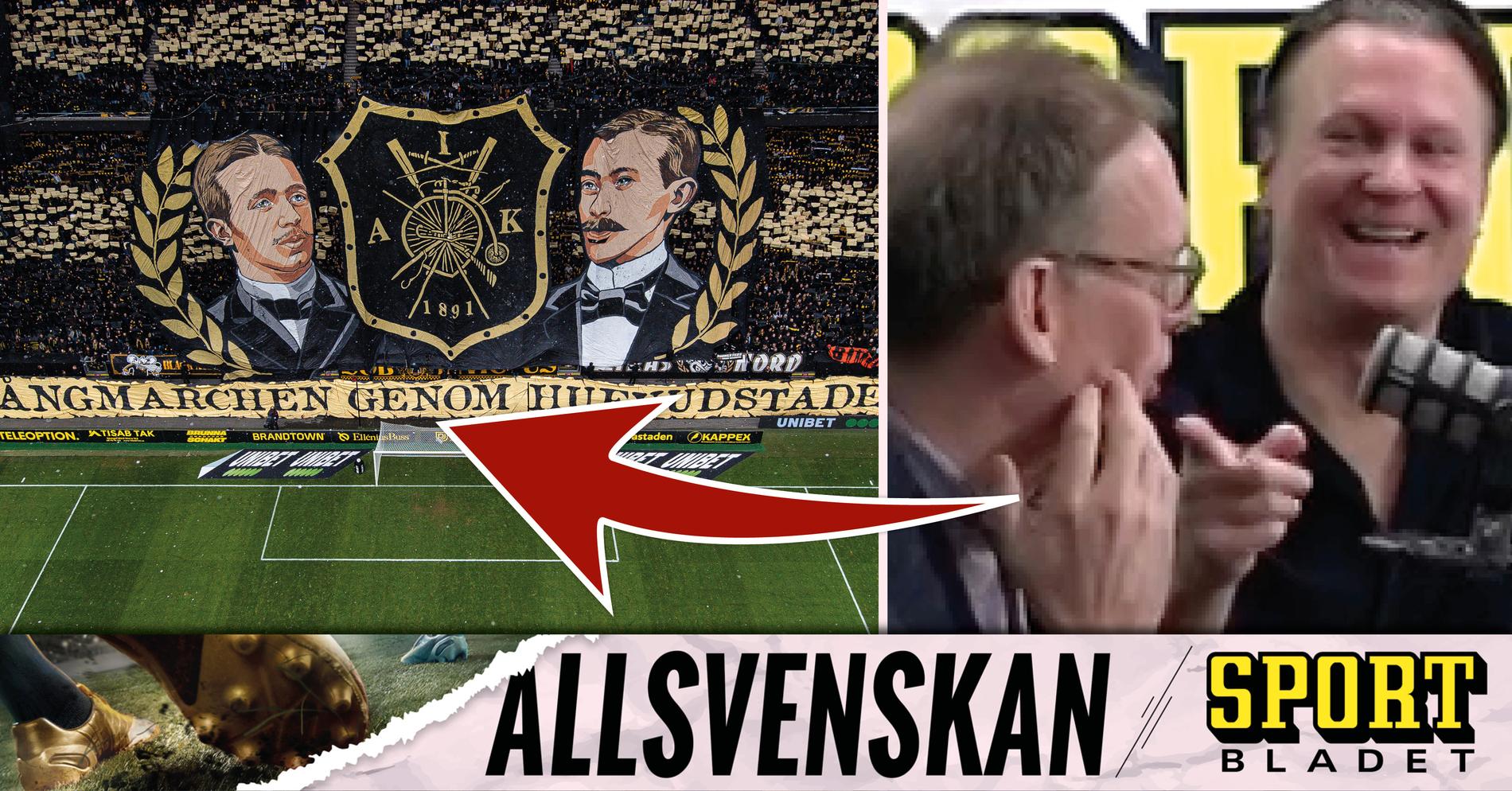 Oisin Cantwell och Daniel Kristoffersson diskuterar AIK:s tifo mot Djurgården i Sportbladet Allsvenskan.