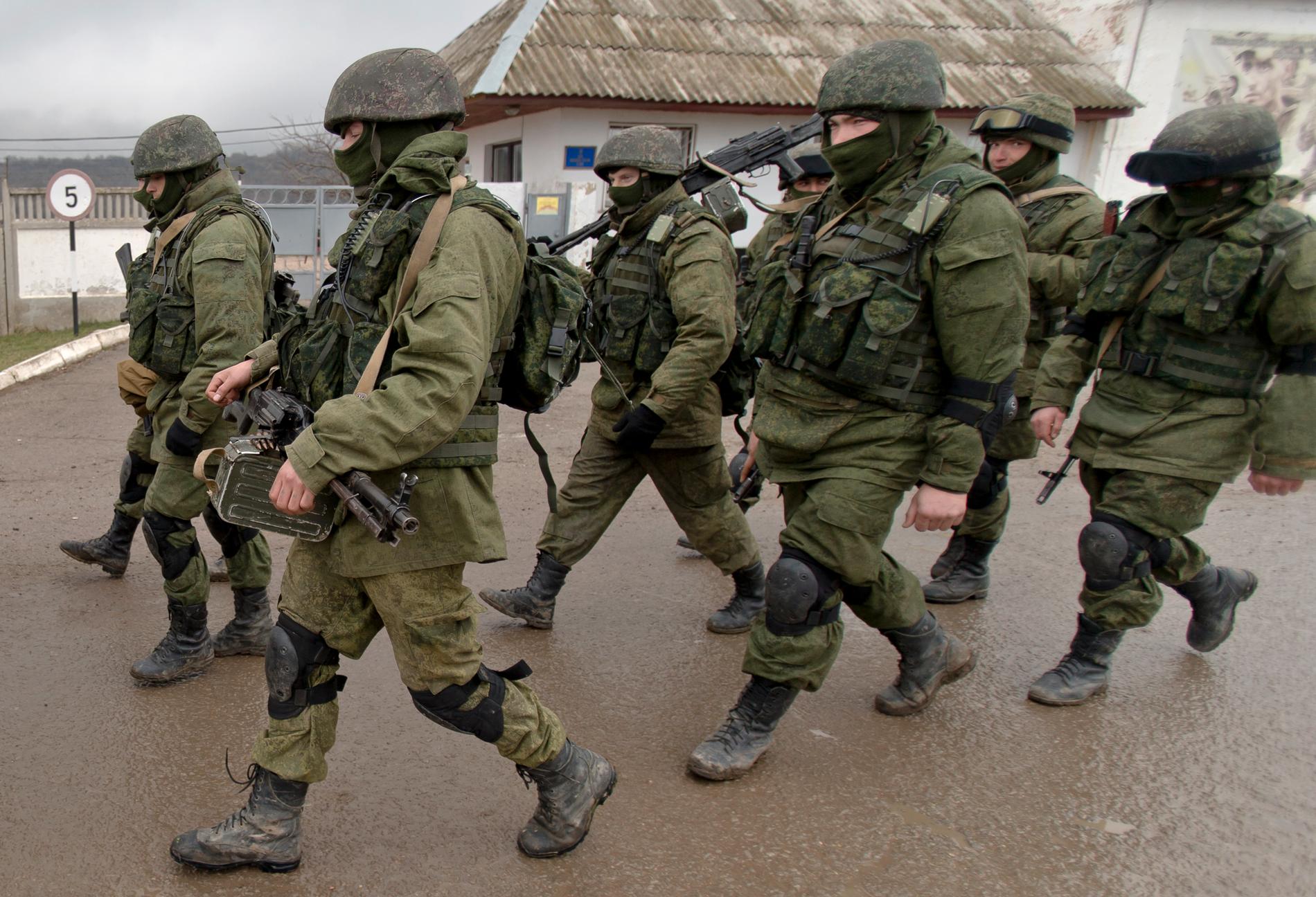 Proryska soldater på Krimhalvön, 2014. Arkivbild.