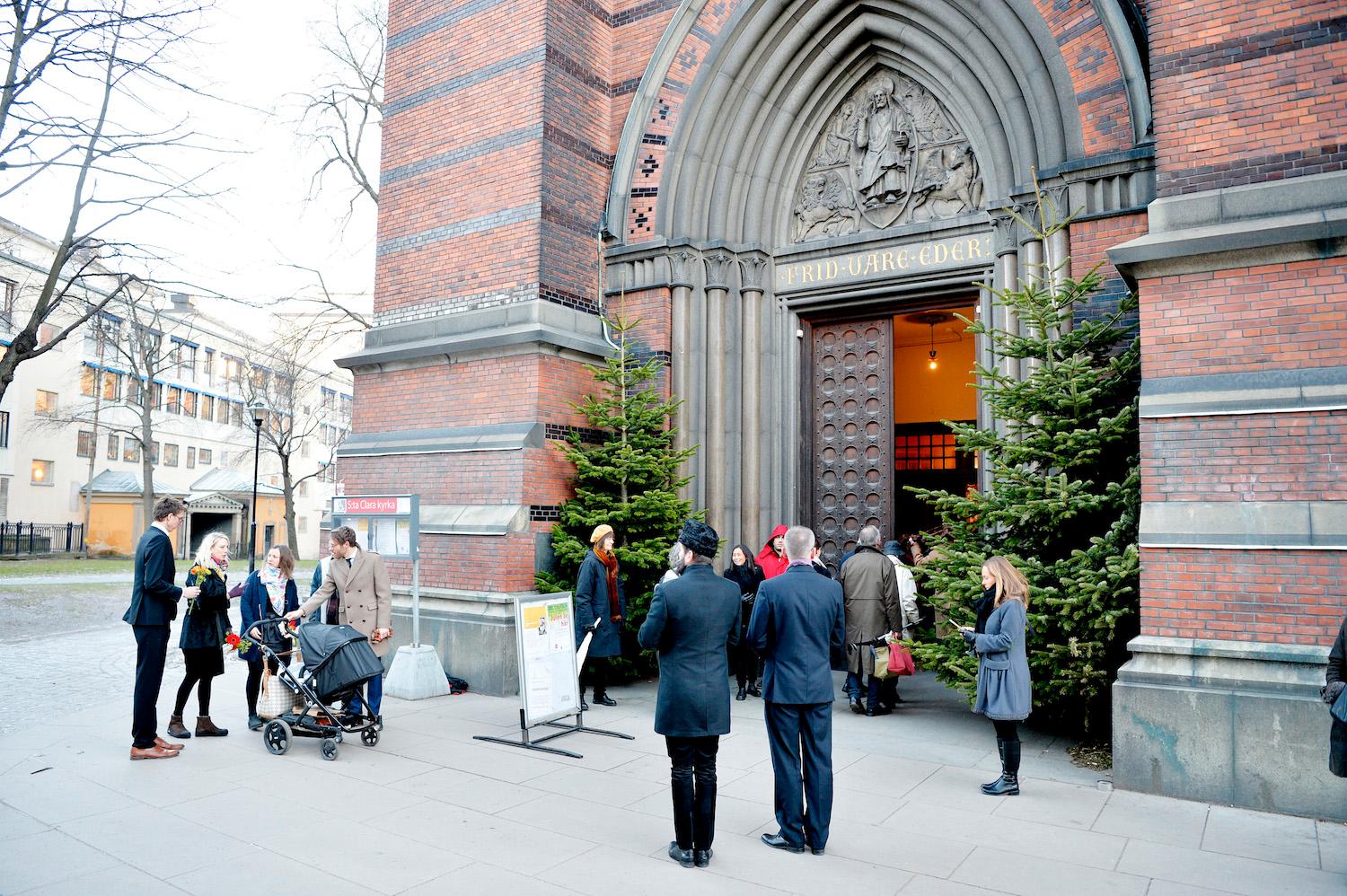 Lennart Hellsings begravning S:ta Clara Kyrka i Stockholm inför begravningen av Lennart Hellsing. Foto: ANDREAS BARDELL