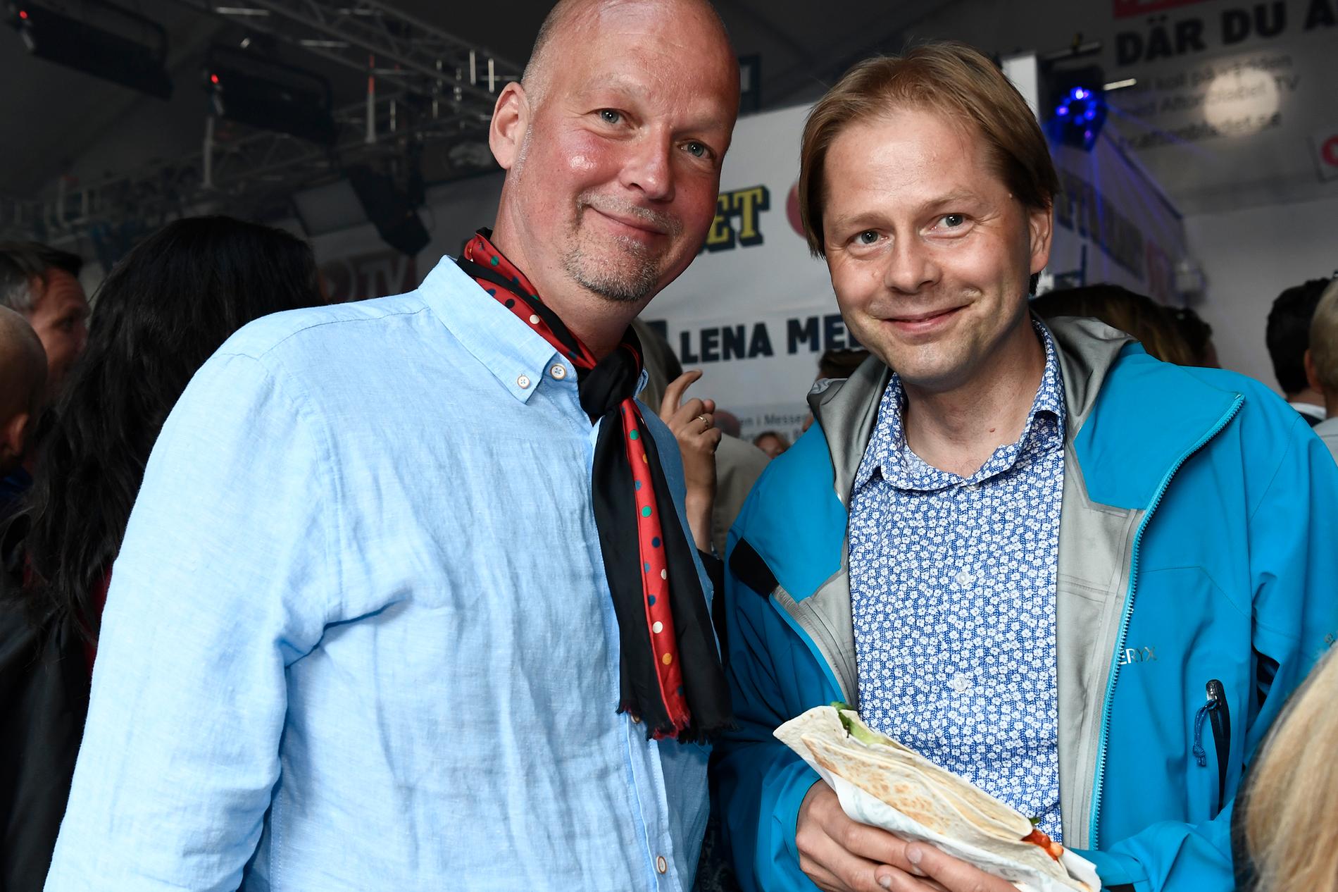 Fredrik Kornebäck på Kommunal och Anders Lindberg från Aftonbladets ledarsida. 