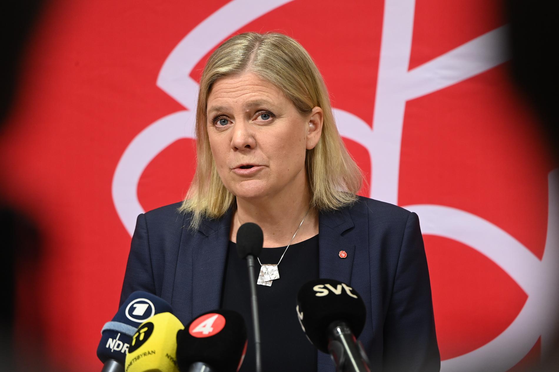 Magdalena Andersson uttalar sig om S Nato-ja.