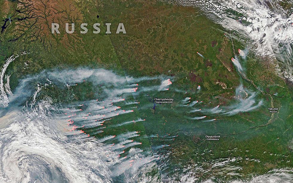 Branden i nordöstra Sibirien.