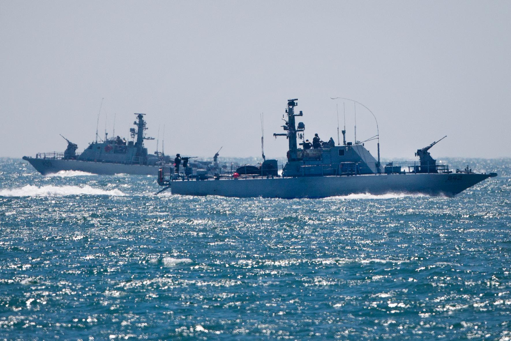 Två fartyg ur den israeliska flottan. Arkivbild. 