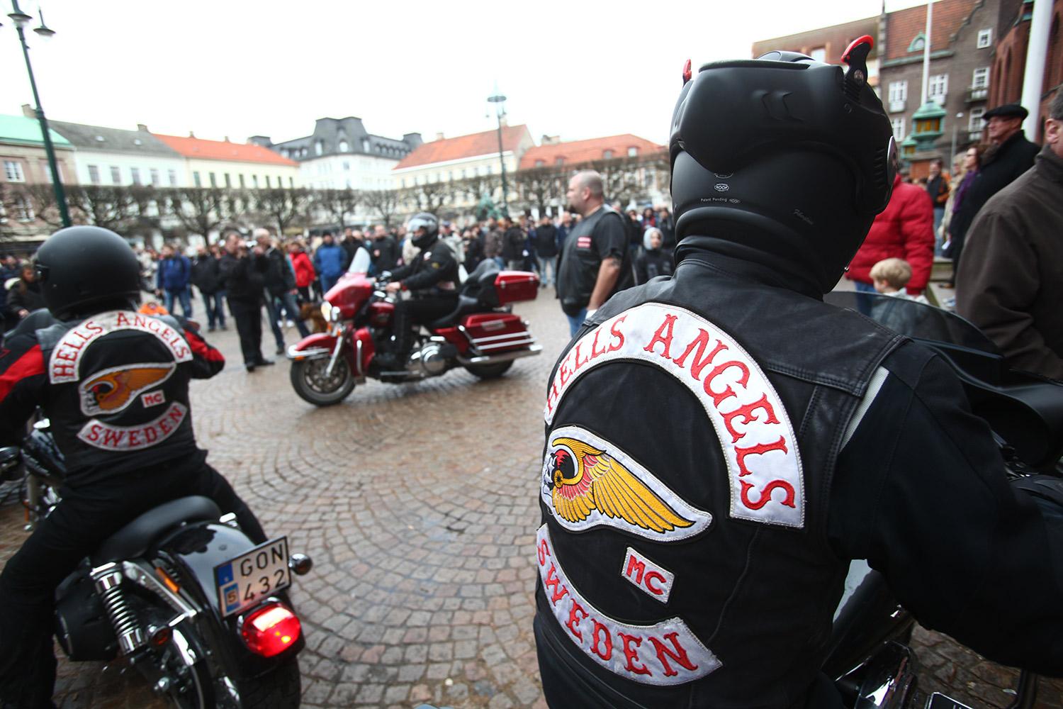 Hells Angels under en manifestation i Landskrona 2010.