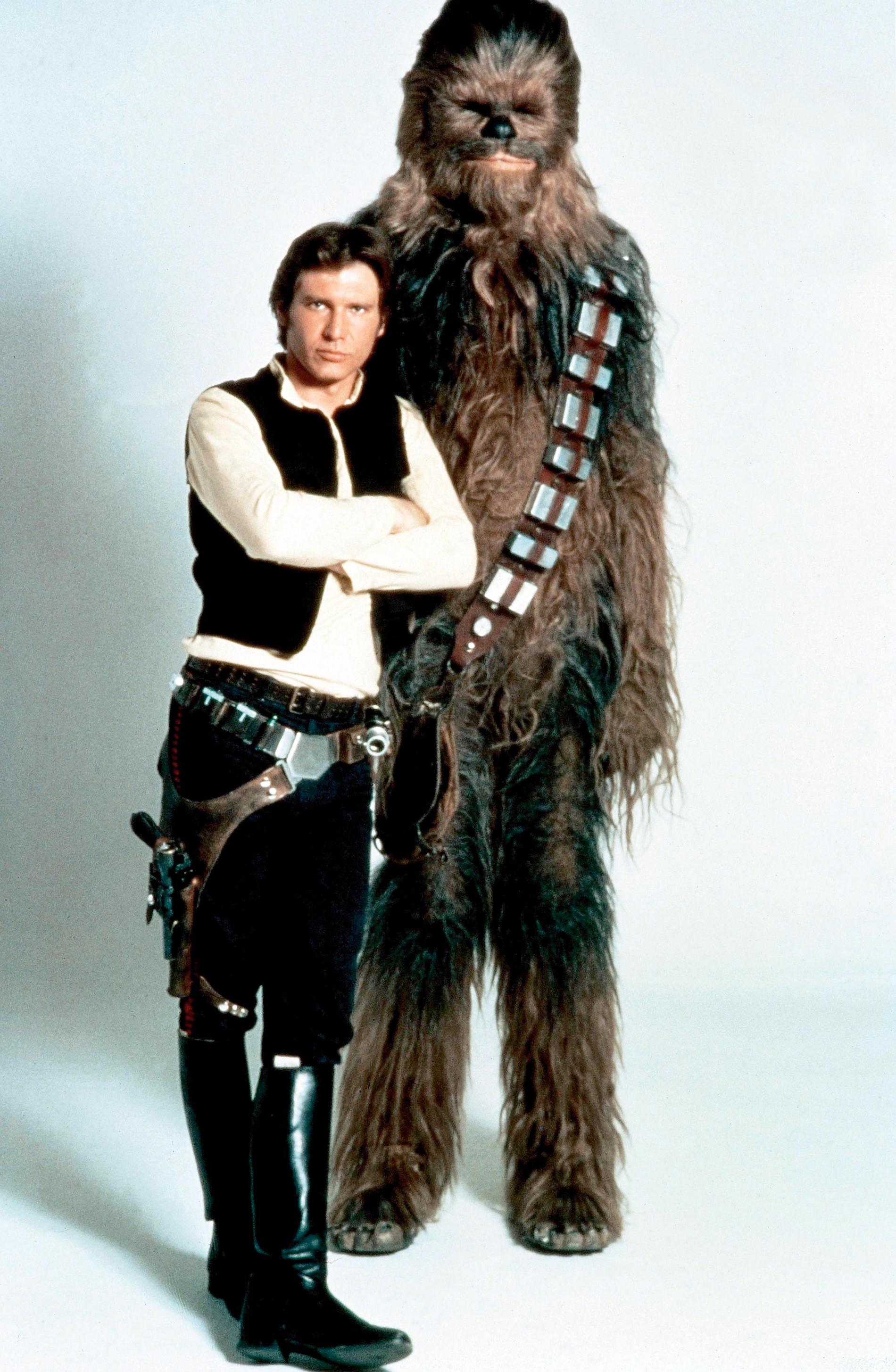 Harrison Ford och Peter Mayhew i ”Star wars”.