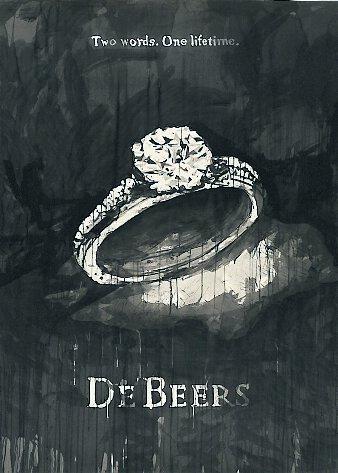 Olav Westphalens akryl på papper – ”De Beers” (2010).