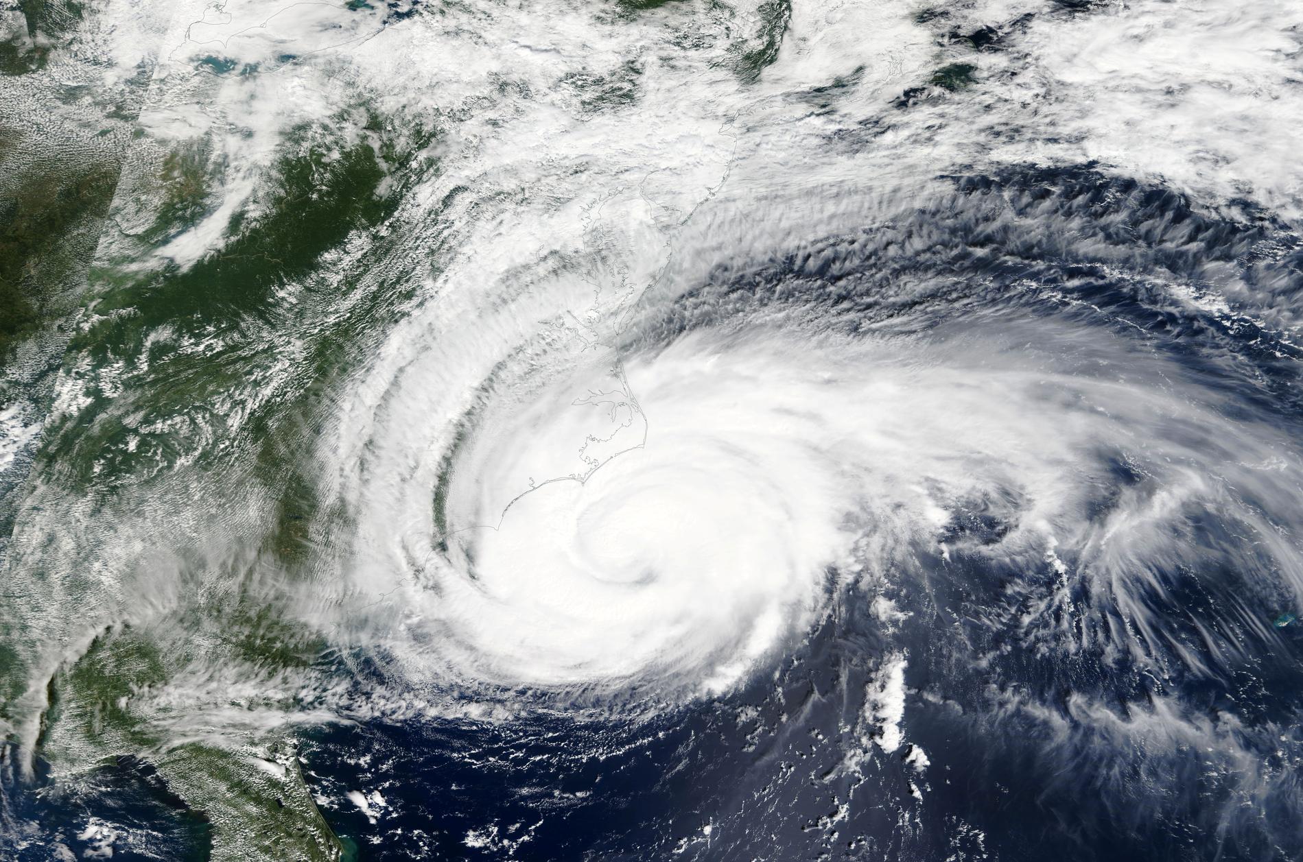 Satellitfoto av stormen Florence. 