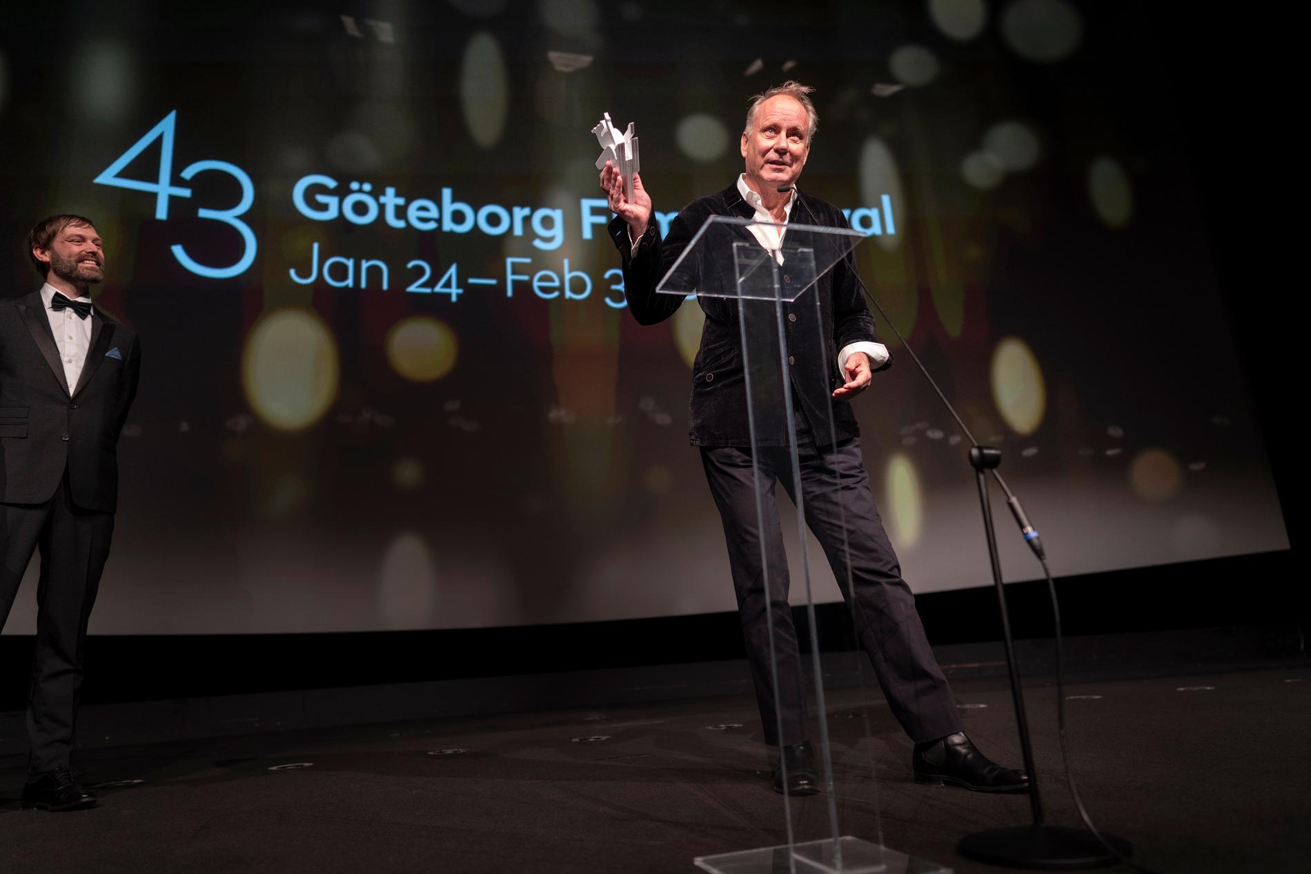 Skådespelaren Stellan Skarsgård tilldelades hederspris vid invigningen av årets upplaga av Göteborgs filmfestival. Nästa år blir festivalen helt digital. Arkivbild.