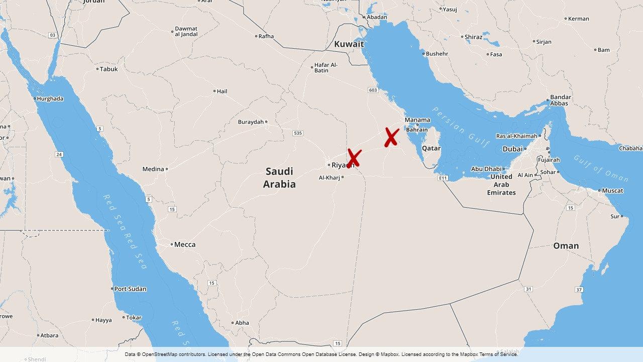 Drönarattackerna genomfördes mot två oljeanläggningar i östra Saudiarabien.