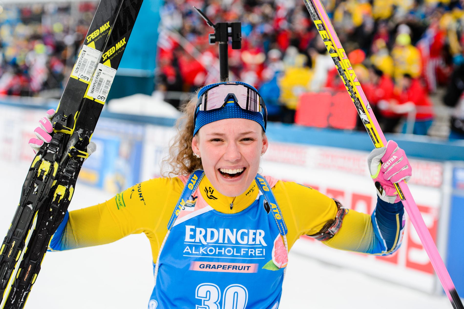 Hanna Öberg är regerande världsmästarinna på 15 km distans.