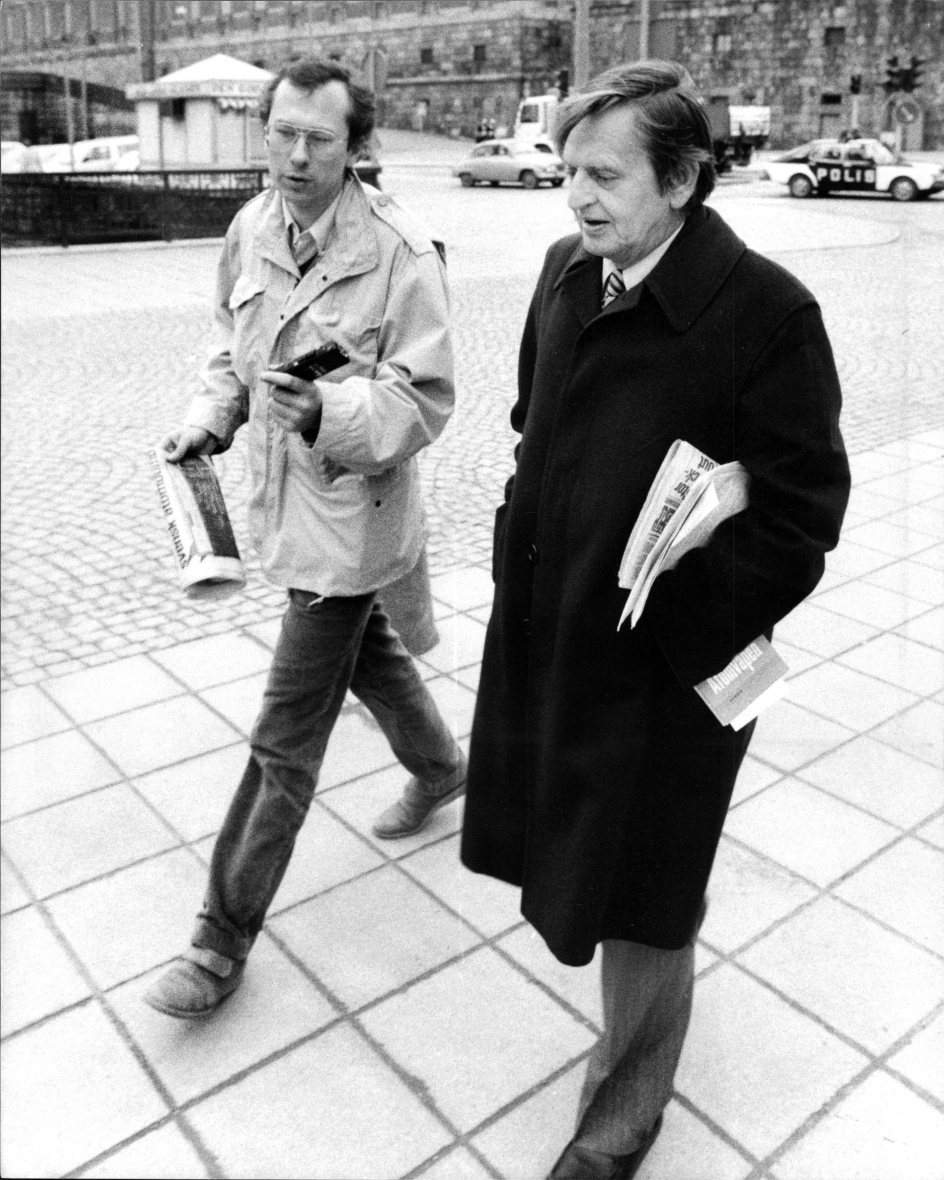 Stefan Borg och Olof Palme 1985.