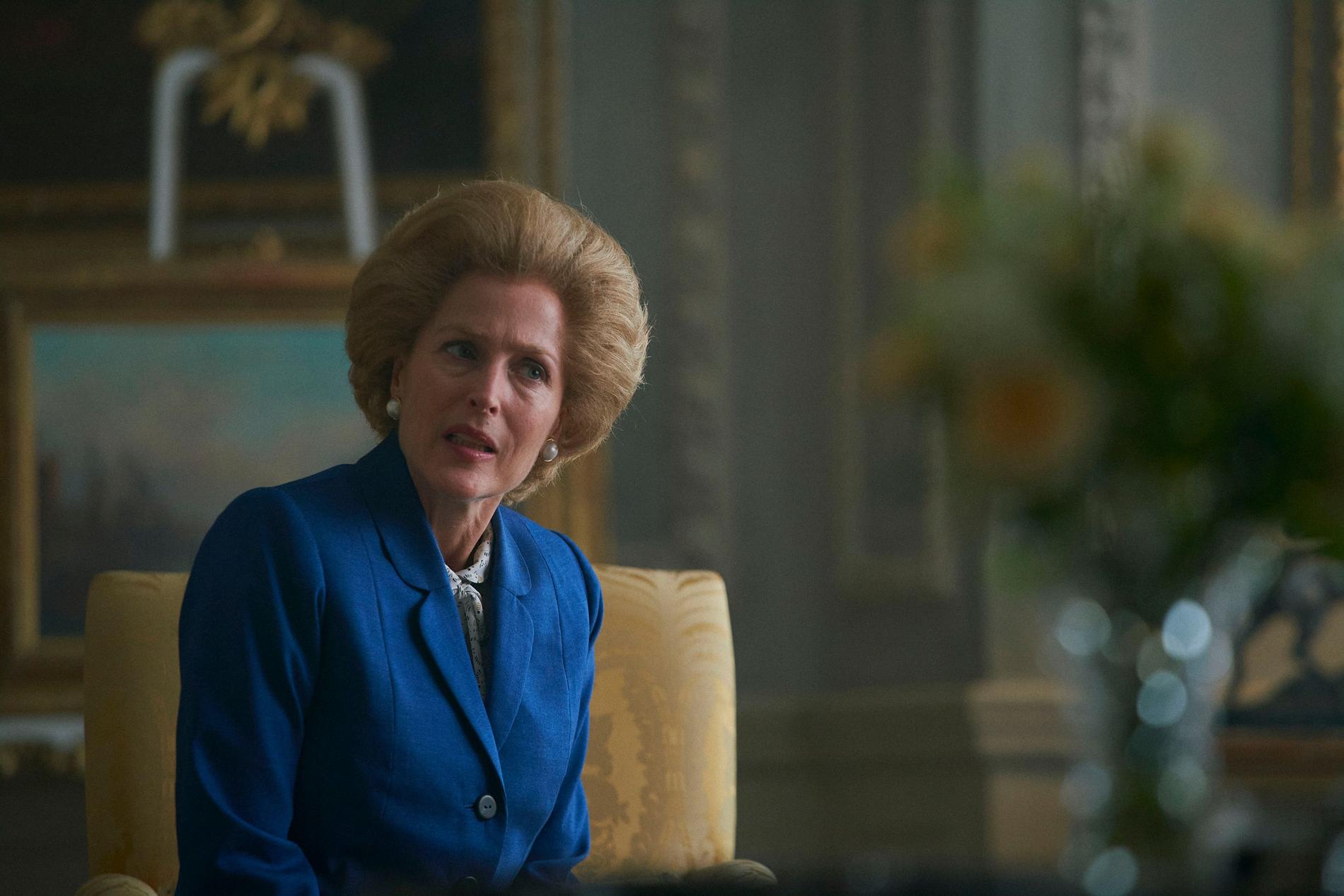 Gillian Anderson som Margaret Thatcher i ”The crown”.