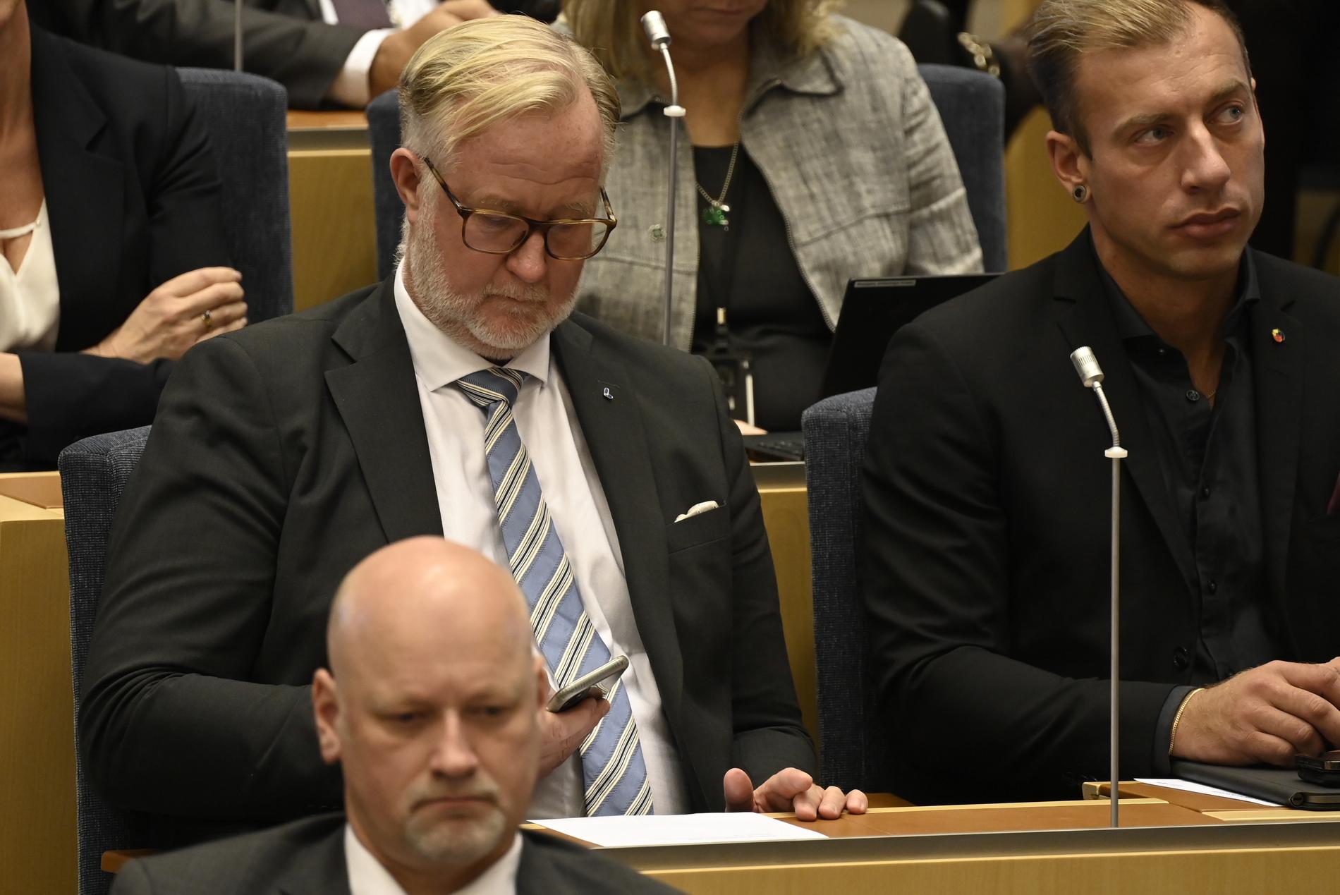 Johan Pehrson under statsministeromröstningen.