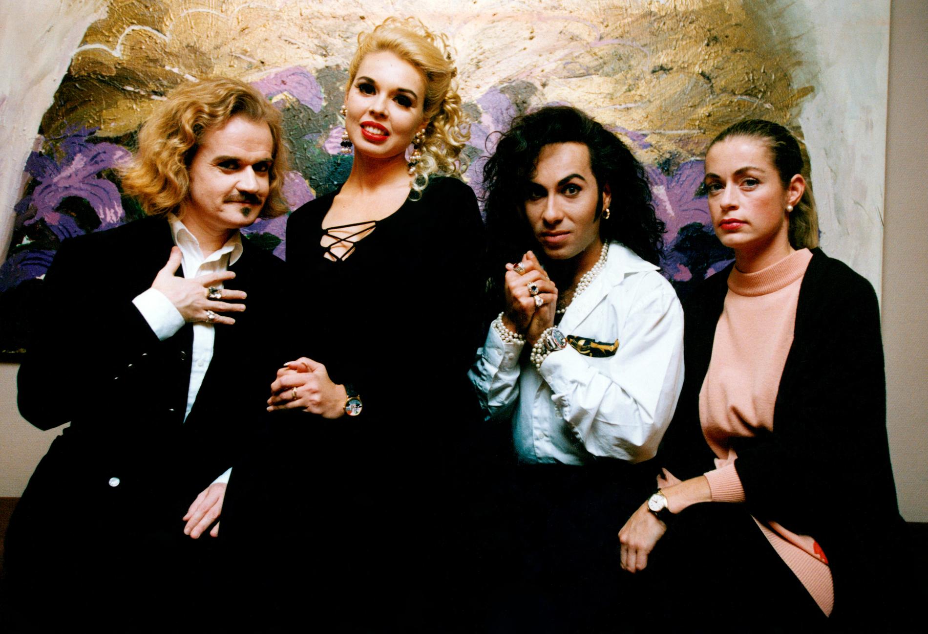 Alexander Bard, Michaela de la Cour, Jean-Pierre Barda och Camilla Thulin i Army of Lovers 1991.