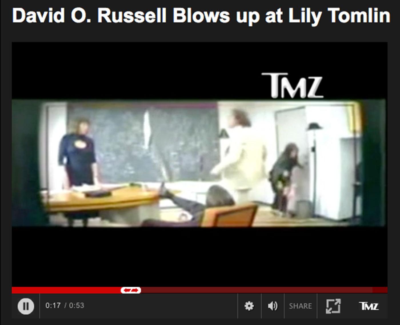 TMZ publicerar en video på ett liknande bråk mellan David O Russell och Lily Tomlin.