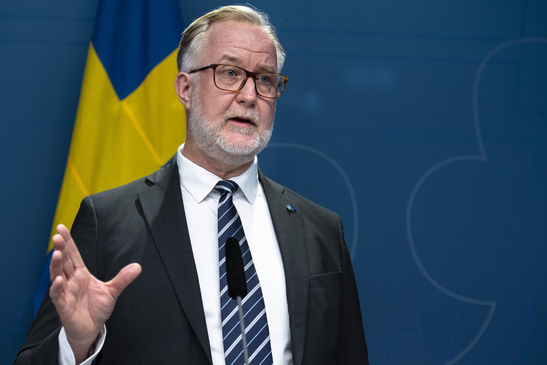 Johan Pehrson, partiledare för Liberalerna och arbetsmarknads- och integrationsminister. 