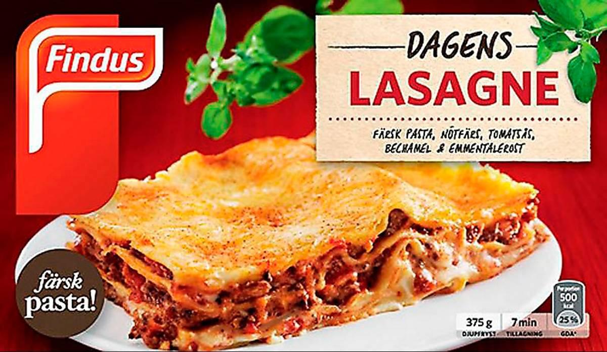 Findus lasagne som innehåller hästkött.