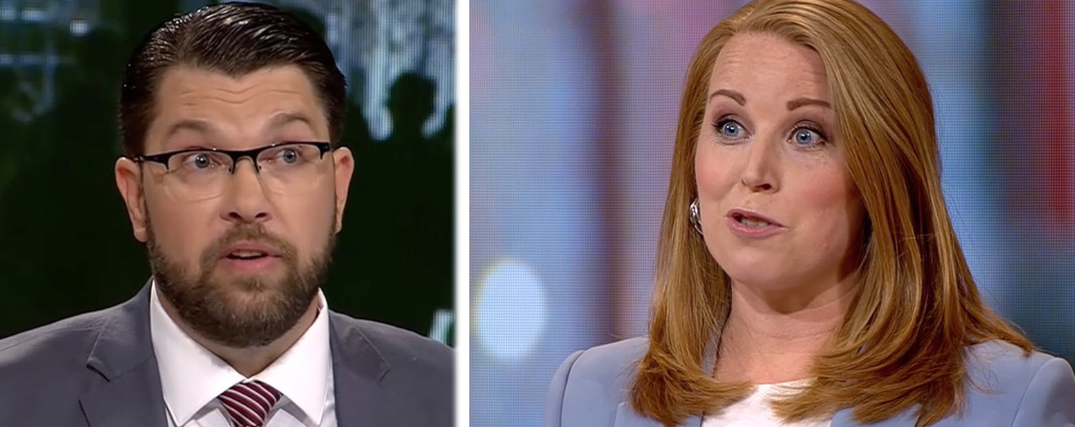 Sverigedemokraternas Jimmie Åkesson och Centerns Annie Lööf rök ihop om invandringen. 
