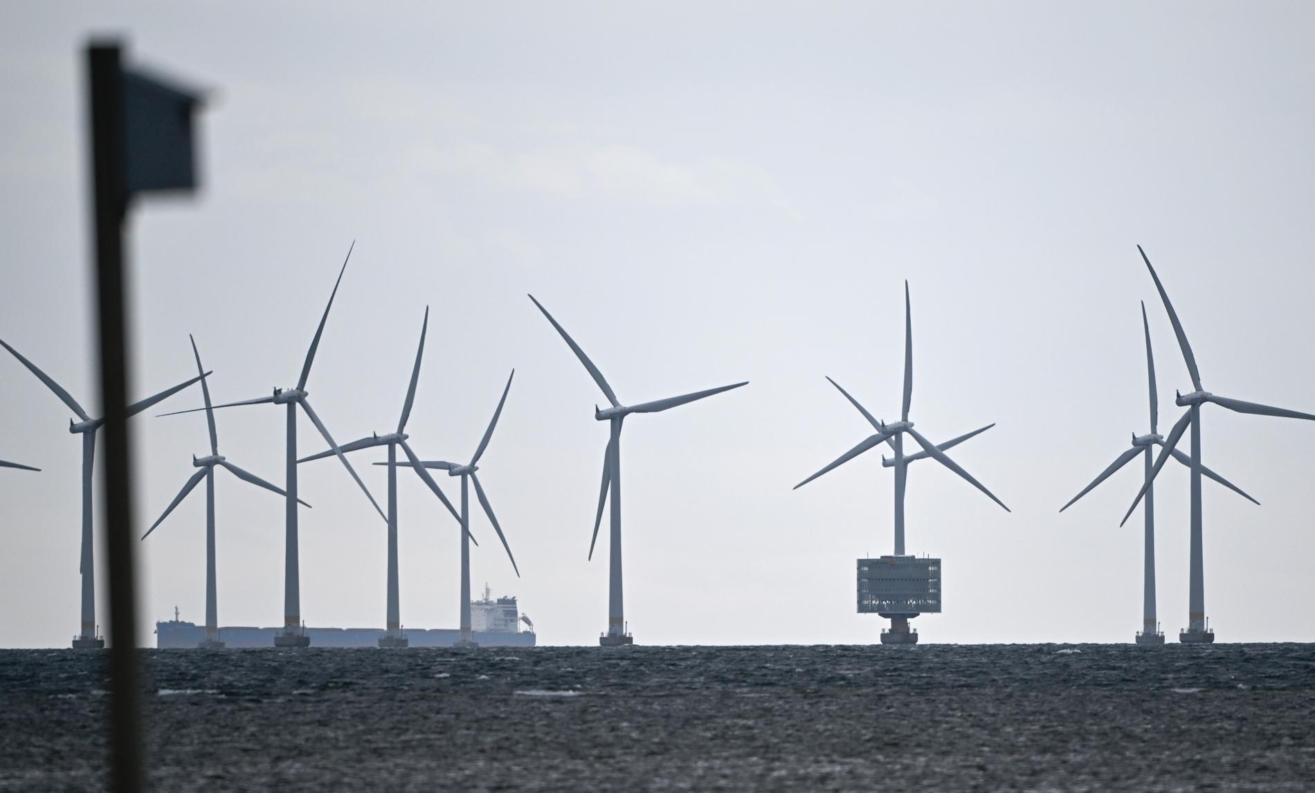 Havsbaserade vindkraftverk utanför Bunkeflostrand. Arkivbild.