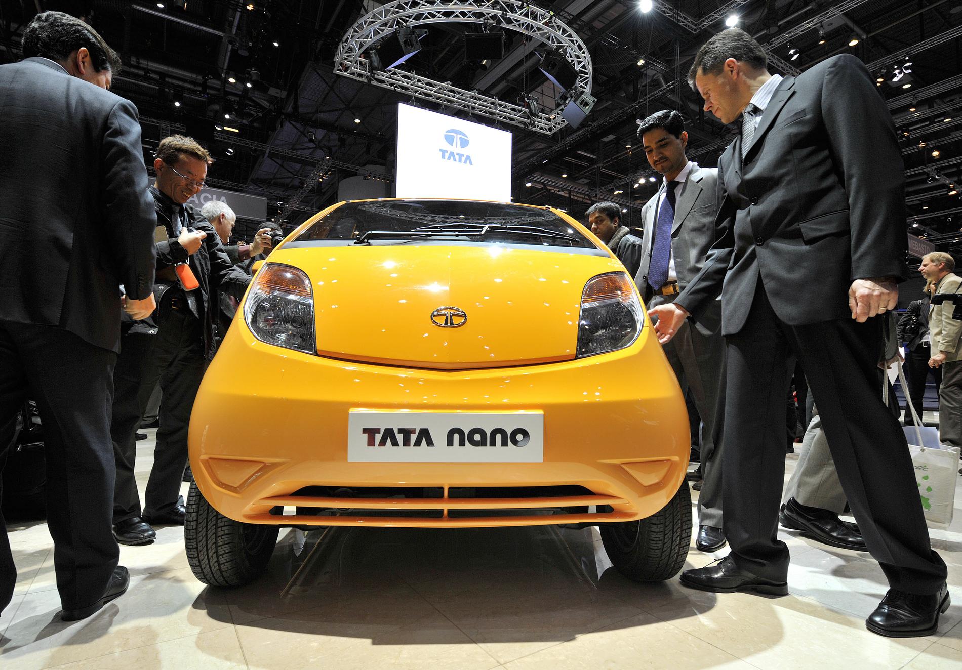 Mässans billigaste bil? Indiska Tata blir din för 2500 dollar.