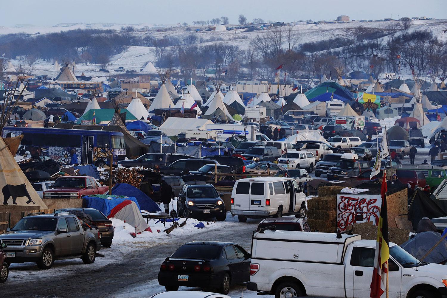 Aktivister vid Standing Rock.