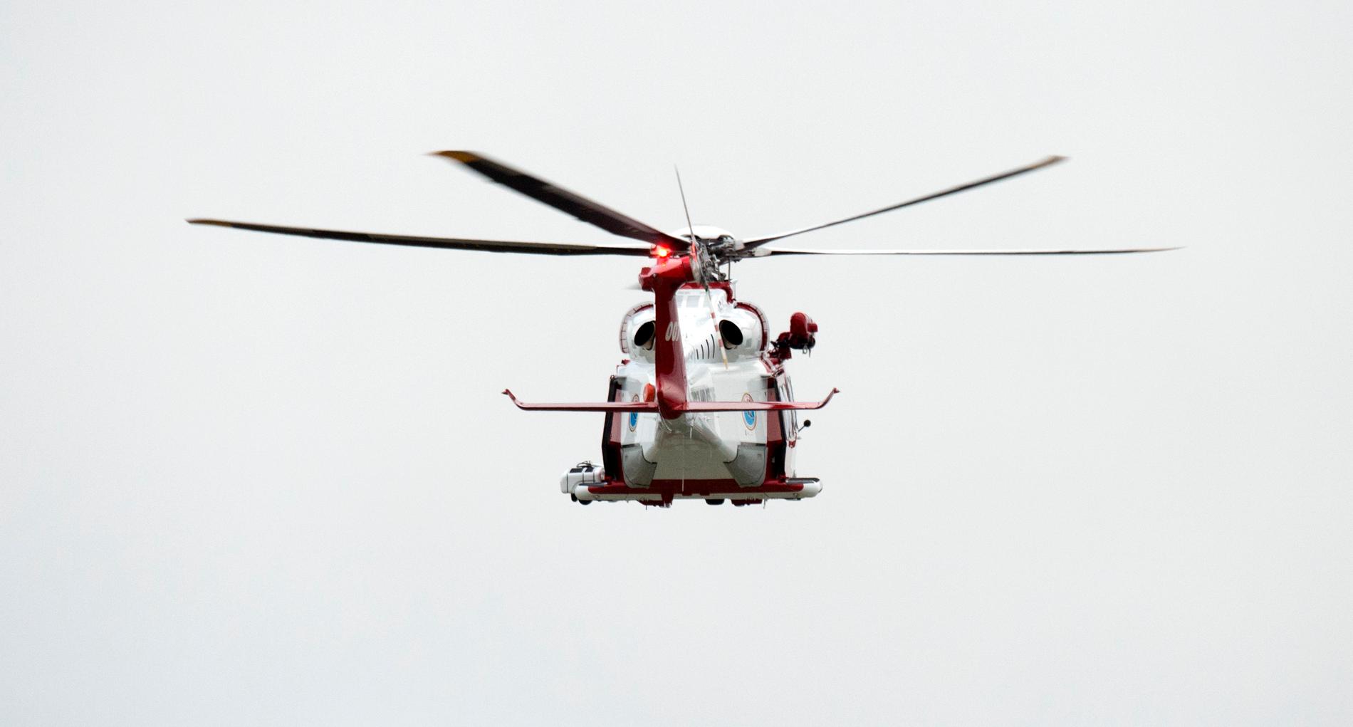 Sjöfartsverkets räddningshelikopter deltog i sökinsatsen i Granö utanför Vindeln. Arkivbild.