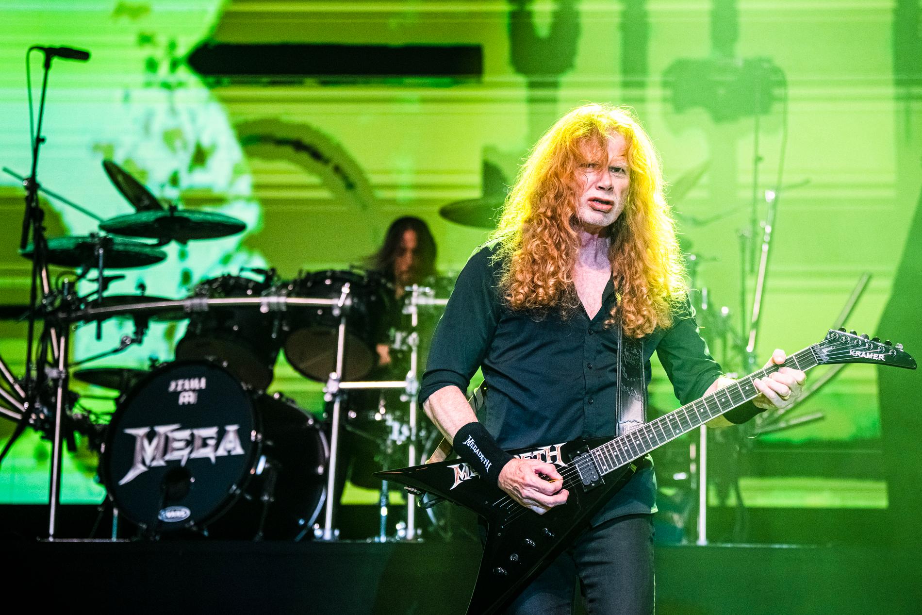 Megadeths frontman Dave Mustaine var betydligt muntrare på Sweden Rock Festival förra sommaren än under måndagens spelning på Annexet.