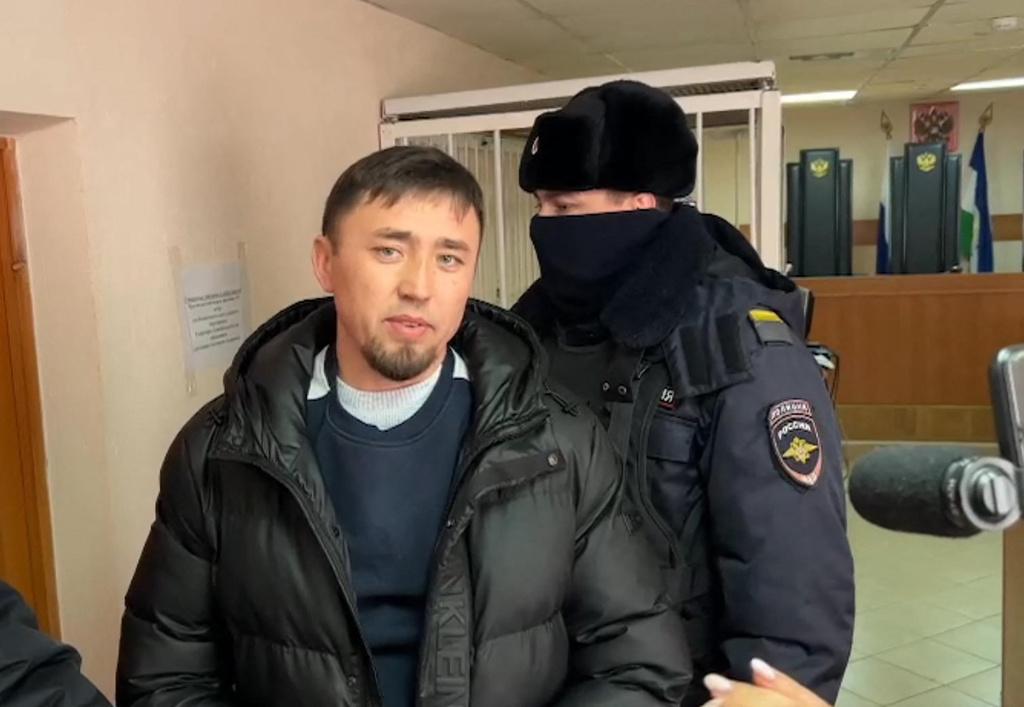 Fail Alsynov i rätten i Baymak. Bilden är från onsdag 17 januari. 