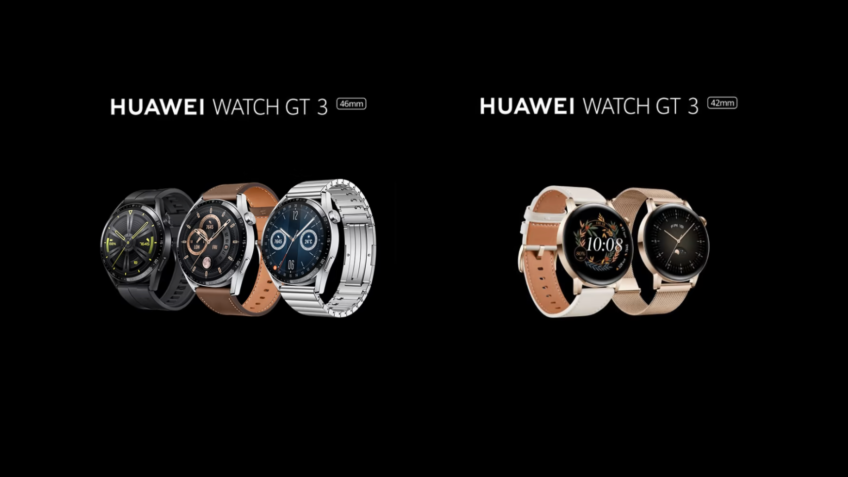 Huawei Watch GT 3 kommer i fem olika modeller. 