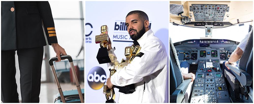 En pilot försökte sig på en Kiki Dance Challenge för att hylla artisten Drake. 