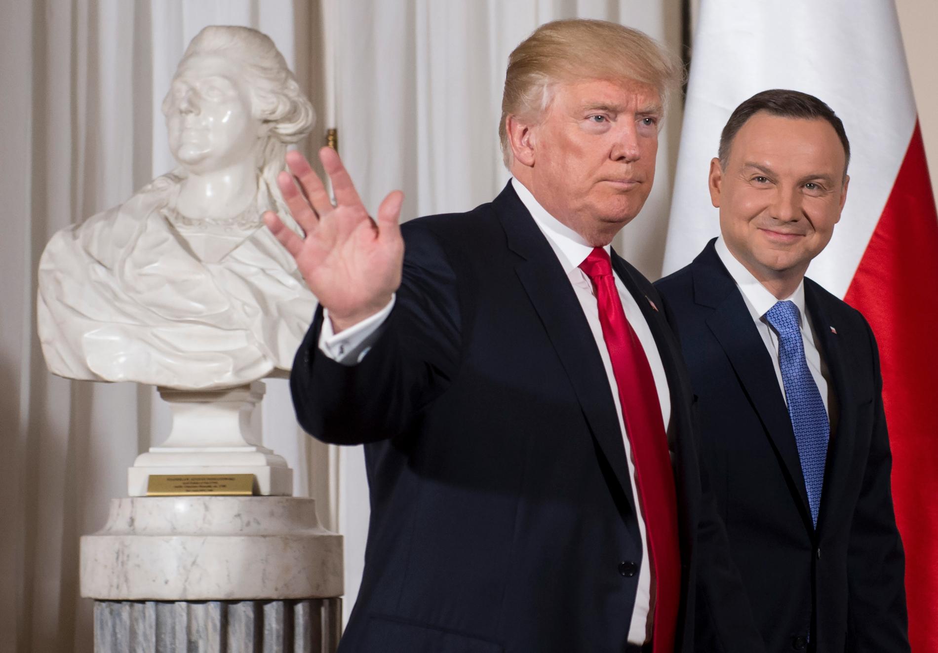 Donald Trump med polens president Andrzej Duda.