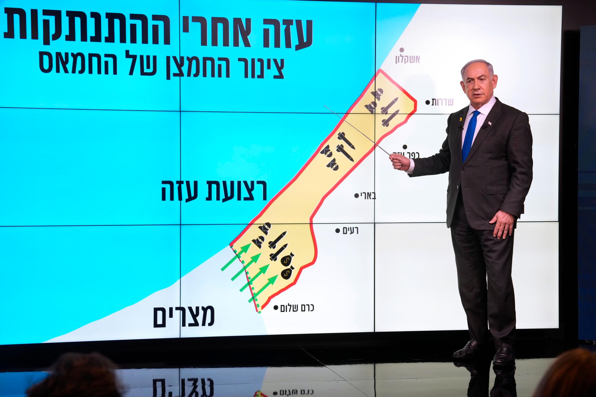 Netanyahu visade upp karta utan Västbanken Netanyahu visade upp karta utan Västbanken