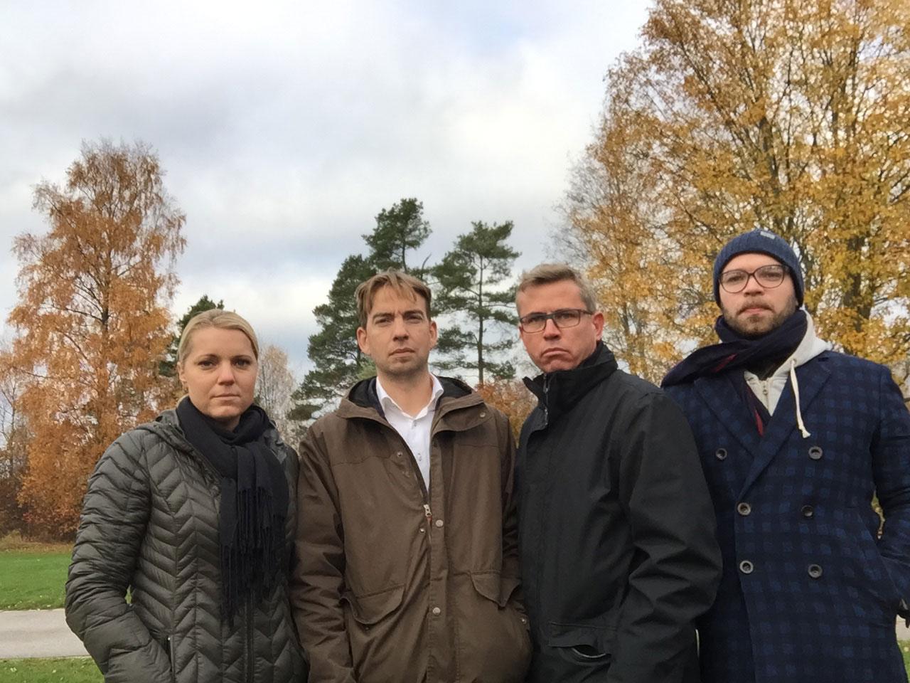 Aftonbladets utsända på plats. Från vänster: Carina Bergfeldt, Oskar Forsberg, Anders Deros och Jonas Ekman