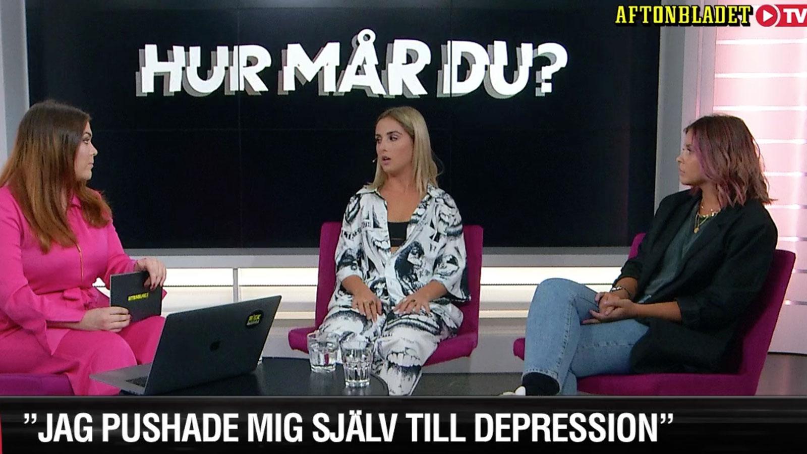 Aftonbladets Frida Söderlund (till vänster) gästas av Isa Tengblad och Nicole Falciani i programmet ”Hur mår du?”