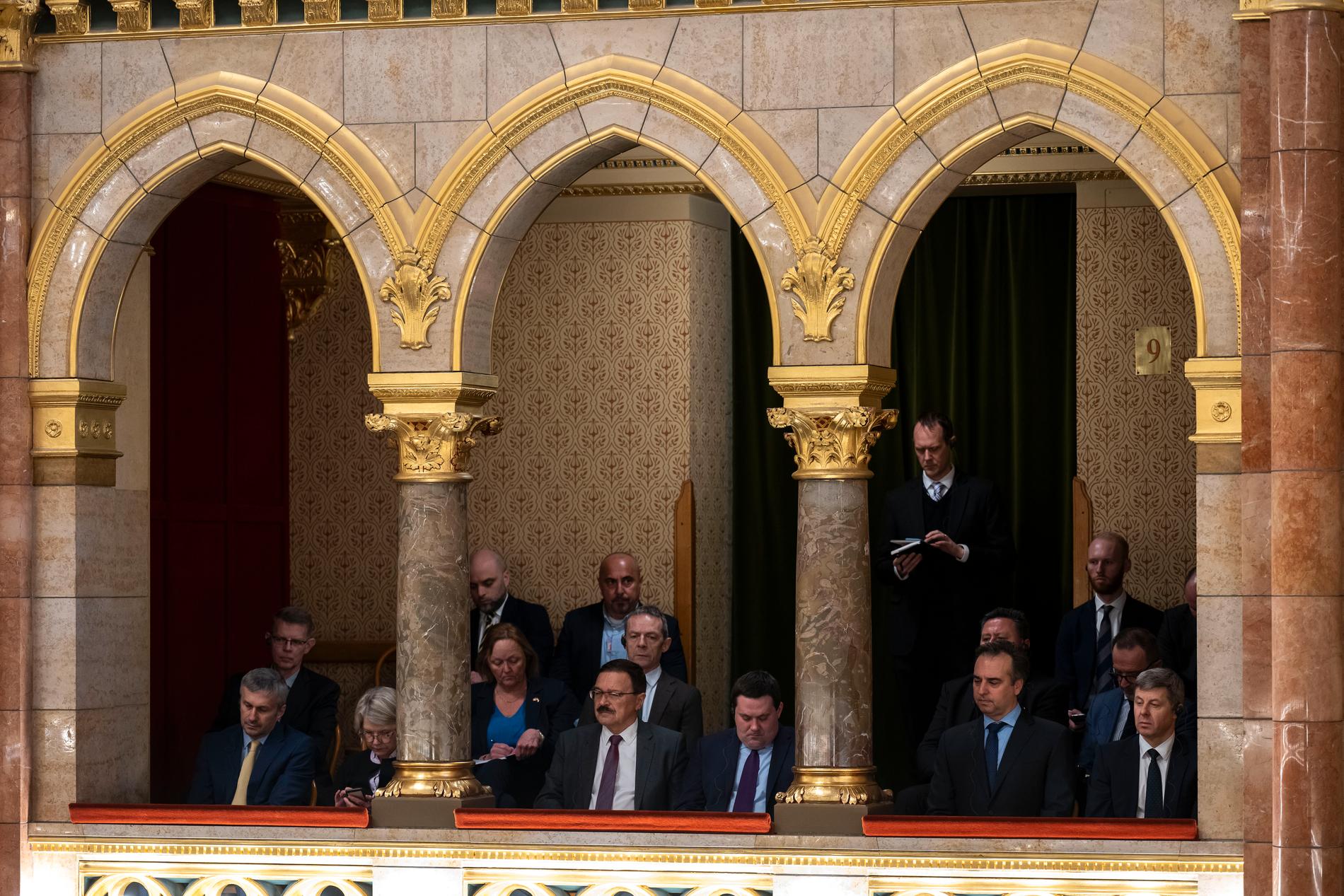 Ambassadörerna i Ungerns parlament på måndagen. 