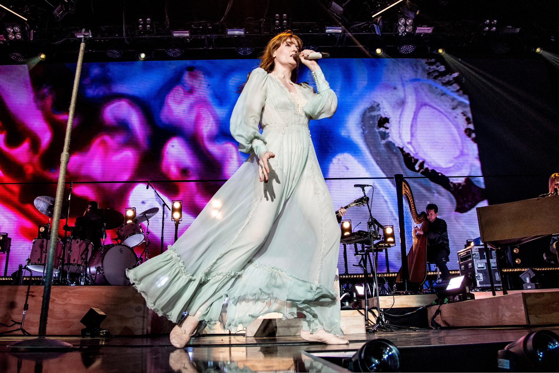 Florence Welch från Florence and the Machine. Arkivbild.