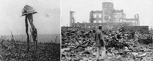 Från döden i skyttegravarna 1914 till bomben över Hiroshima 1945.