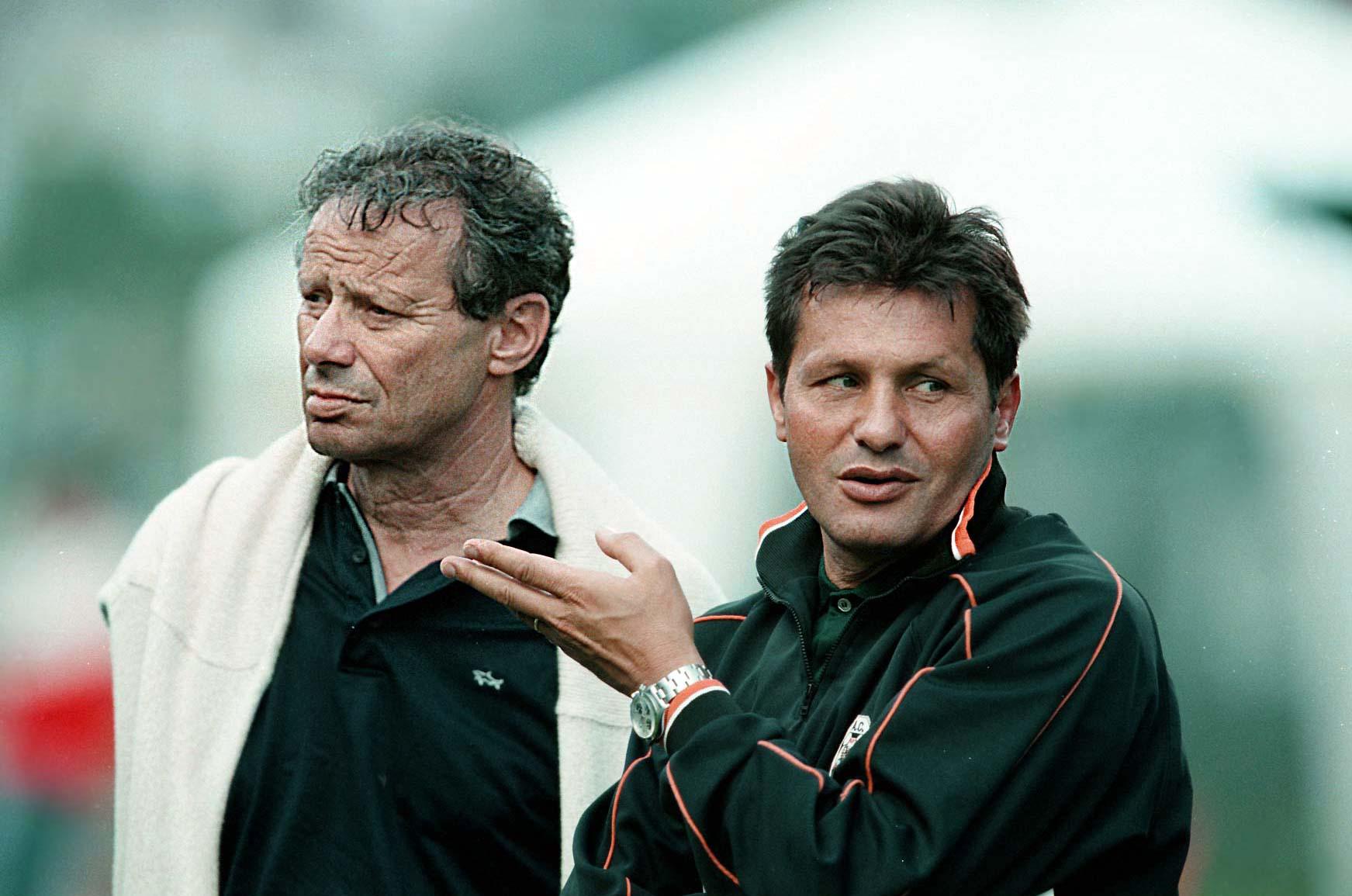 Venezias president Maurizio Zamparini (t.v.) och tränare Walter Novellino 1998.