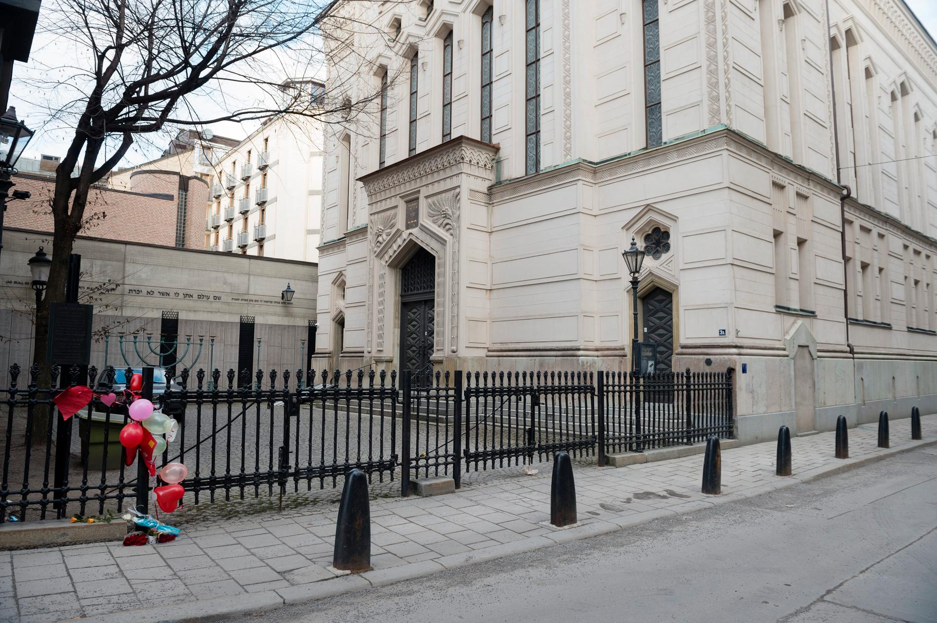 På bilden syns Stora synagogan i Stockholm, som ligger i närheten av Raoul Wallenbergs torg där demonstrationen ska hållas. Arkivbild.