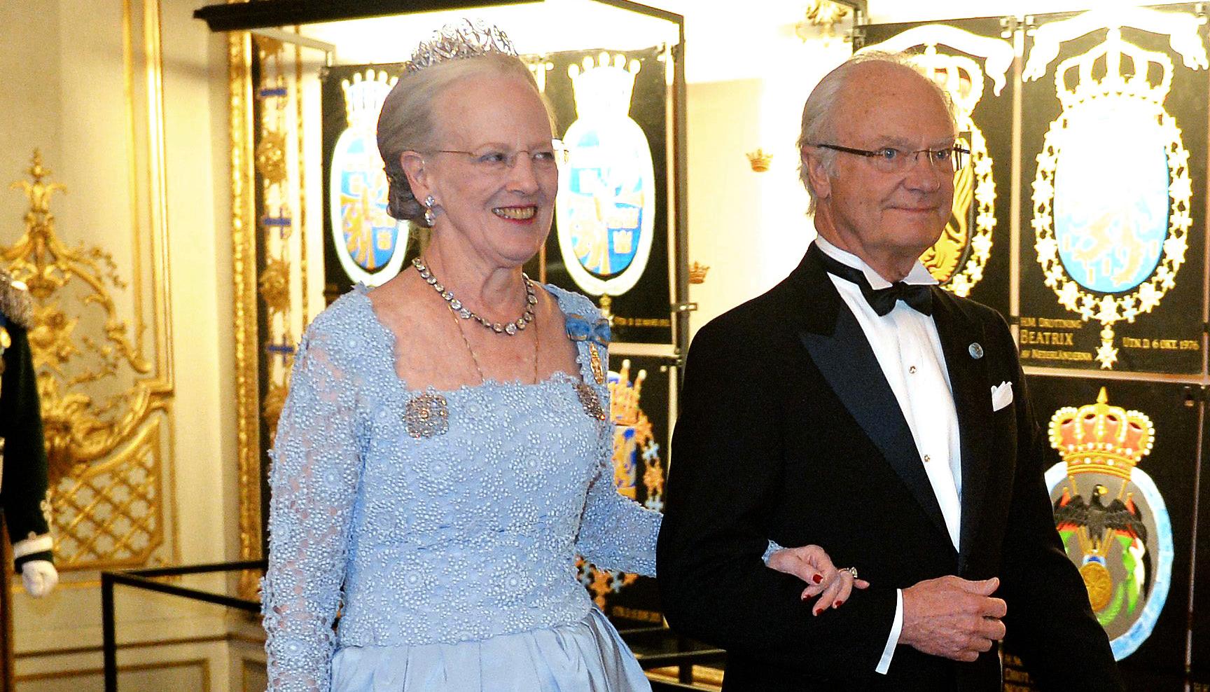 Kollegor. Drottning Margrethe och Kung Carl XVI Gustaf på kungens födelsedag 2016.