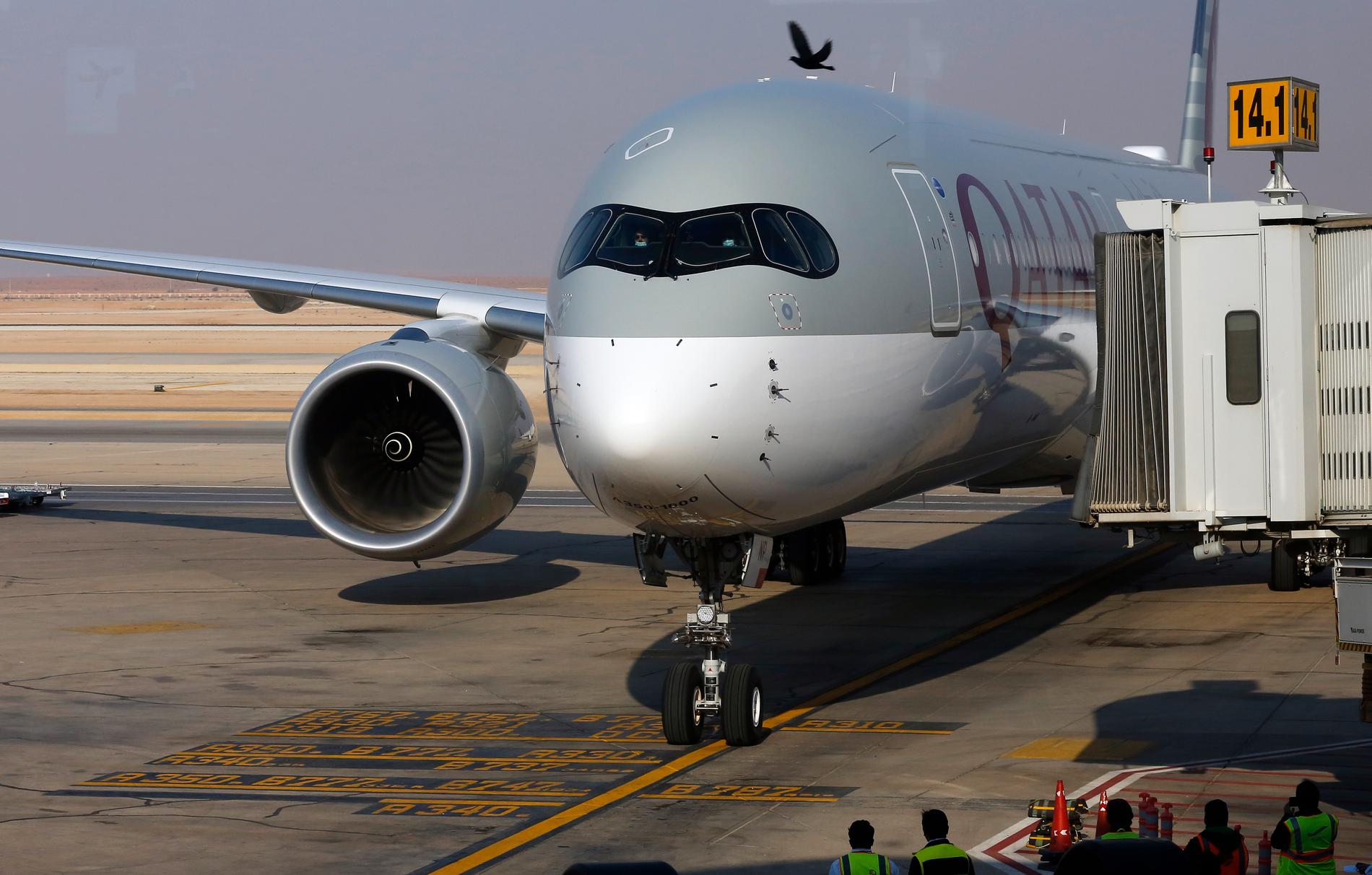 Det första planet från Qatar Airways på tre år landade på King Khalid Airport i Riyad i måndags. Arkivbild.