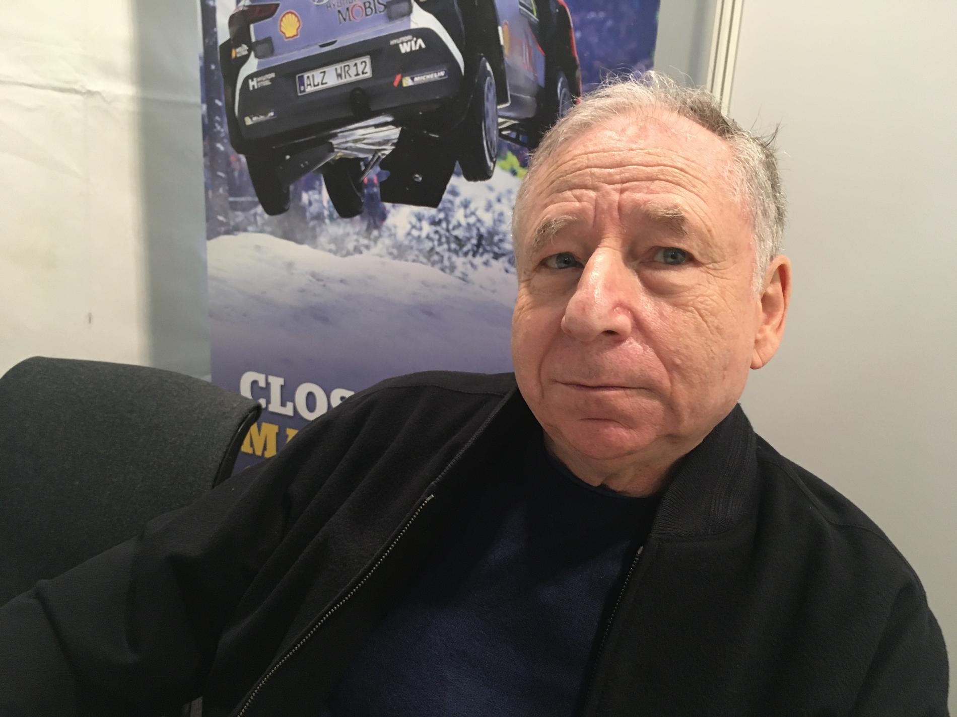 "Rally Sweden måste vara på snö. Det kommer inte att ske igen. Det är allt jag säger", säger Jean Todt, ordförande i Internationella bilsportförbundet Fia.